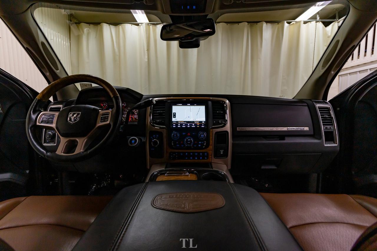 2018 Ram 3500 4x4 Mega Cab Longhorn Dually Diesel AISIN Leather Roof Nav Red Deer AB