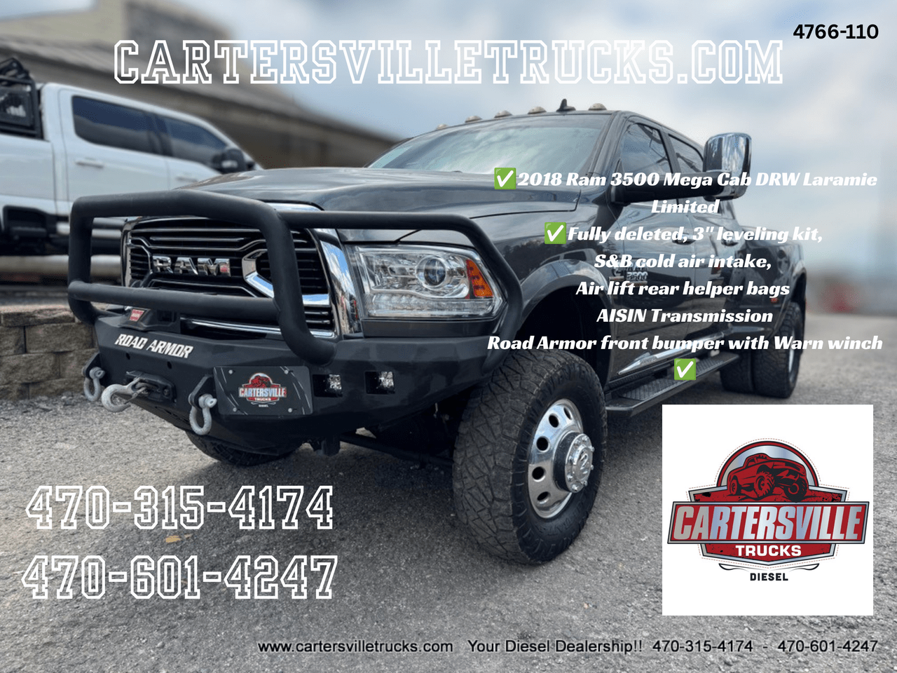 2018 Ram 3500 Limited MegaCab 4X4 - AISIN -  DELETED - DUALLY - LEVELED Cartersville GA