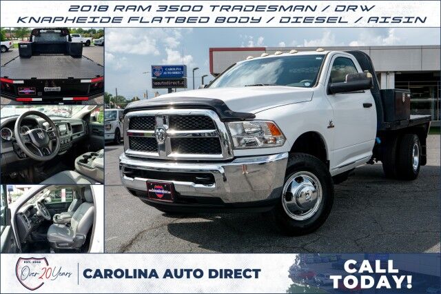 2018 Ram 3500 Tradesman / KNAPHEIDE FLATBED BODY / DRW / Diesel / AISIN!