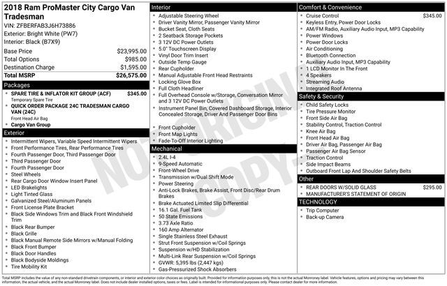 2018 Ram ProMaster City Tradesman Raleigh NC