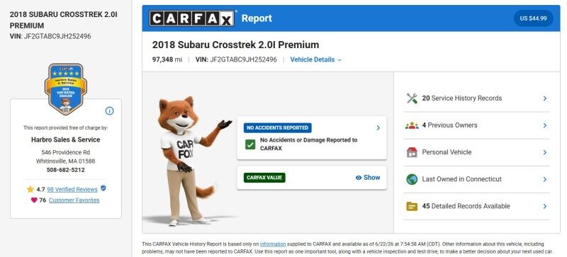 2018 Subaru Crosstrek Premium - LOCAL TRADE IN - NEW BRAKES Whitinsville MA