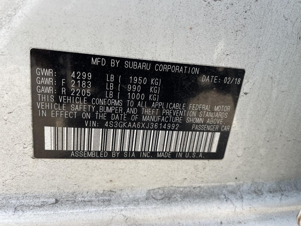 2018 Subaru Impreza 2.0i Springfield VA