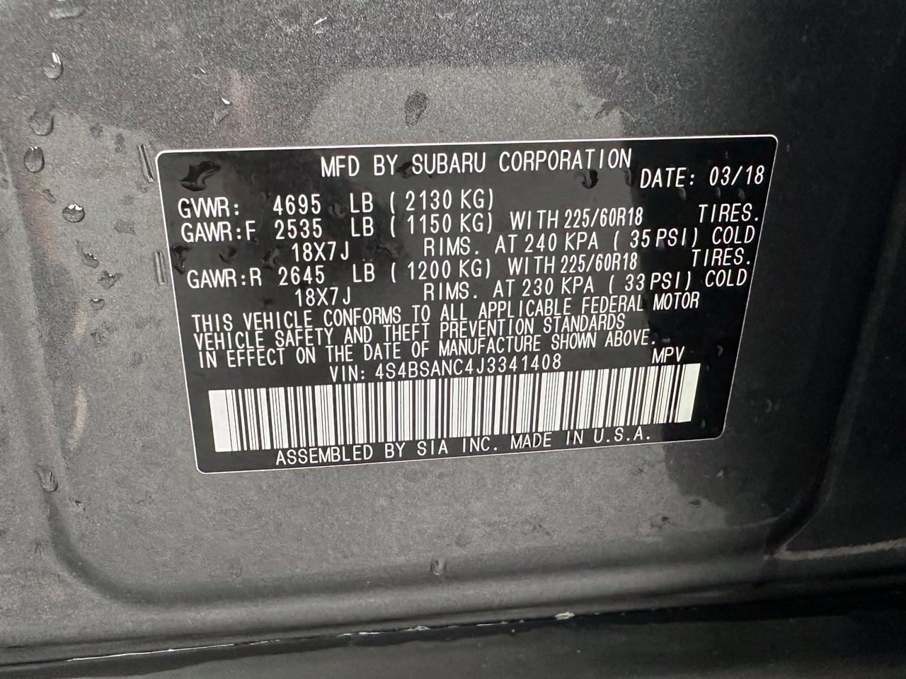 2018 Subaru Outback 2.5i Fredericksburg VA
