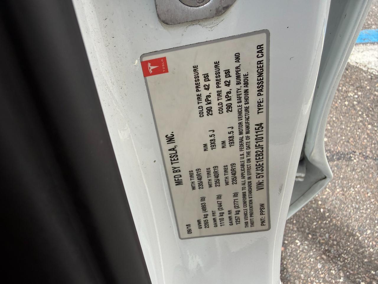 2018 Tesla Model 3 Long Range Battery AWD Jacksonville FL