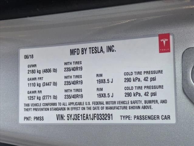 2018 Tesla Model 3 Long Range Battery Roseville CA