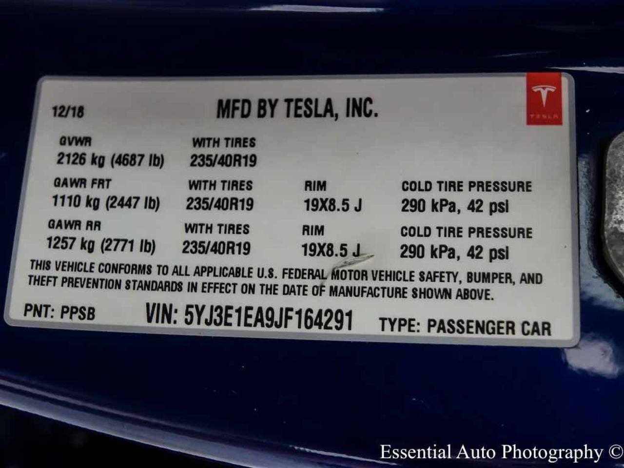 2018 Tesla Model 3 Long Range Battery Willowbrook IL