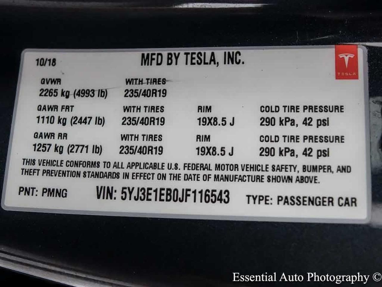 2018 Tesla Model 3 Long Range Battery Willowbrook IL