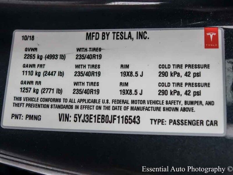 2018 Tesla Model 3 Long Range Battery Willowbrook IL