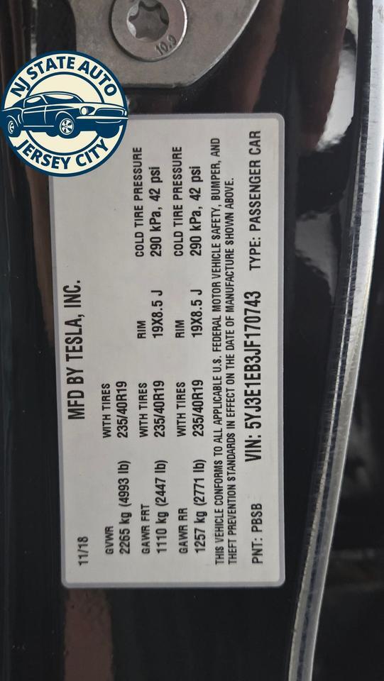 2018 Tesla Model 3 Long Range Jersey City NJ