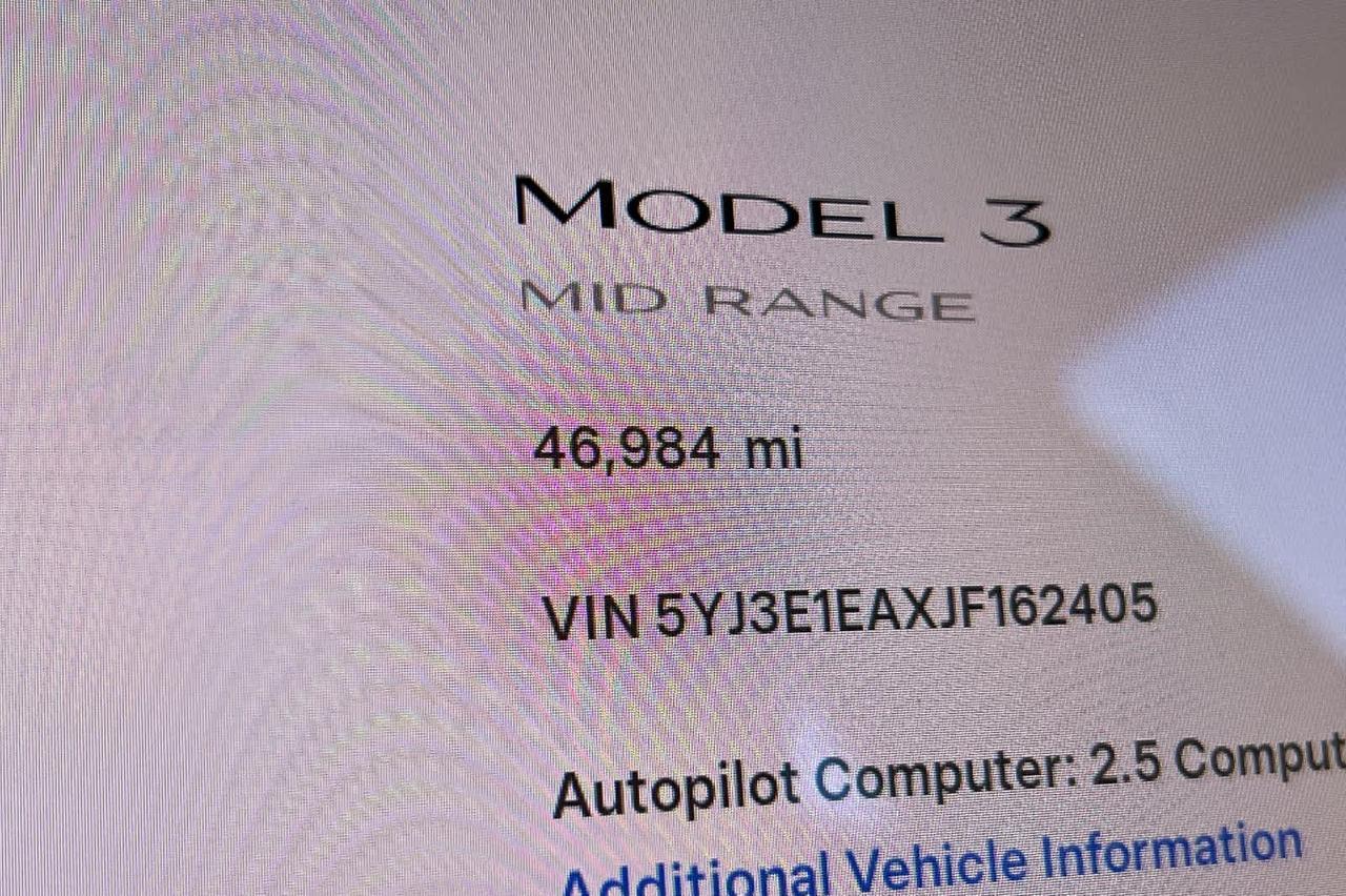 2018 Tesla Model 3 Mid Range Battery Roseville CA