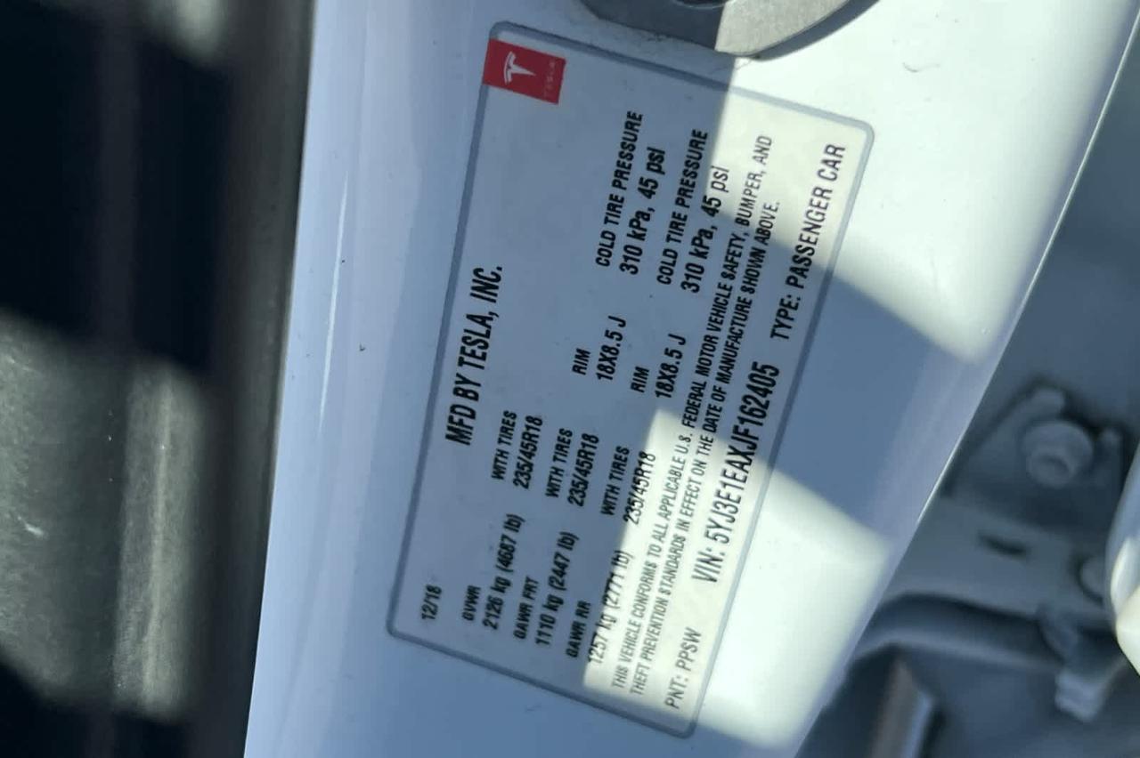 2018 Tesla Model 3 Mid Range Battery Roseville CA