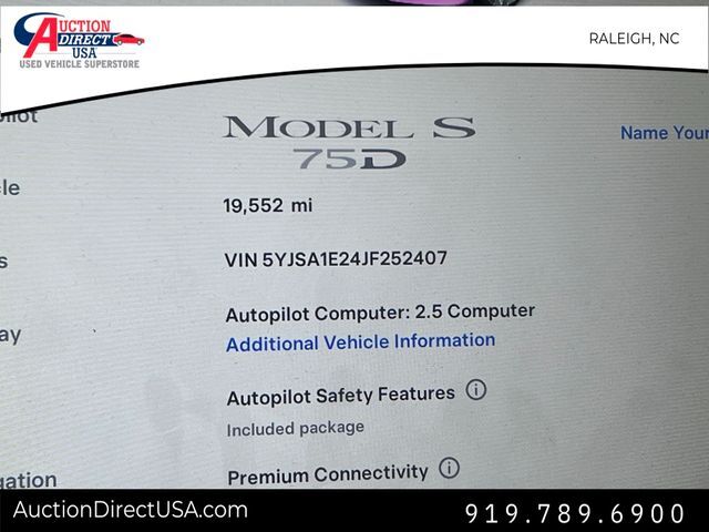 2018 Tesla Model S 75D Raleigh NC
