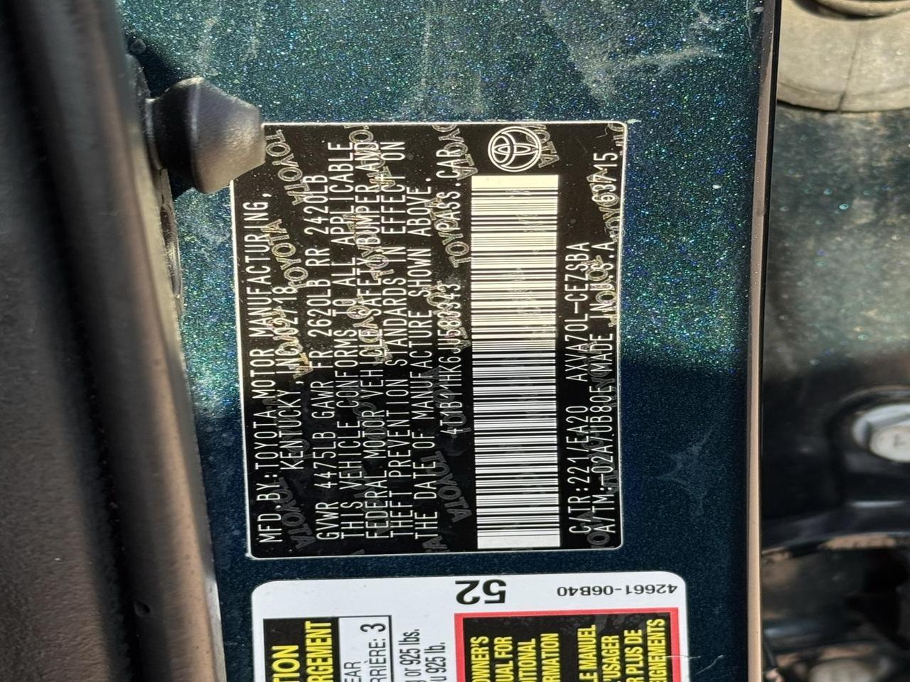 2018 Toyota Camry SE Fredericksburg VA