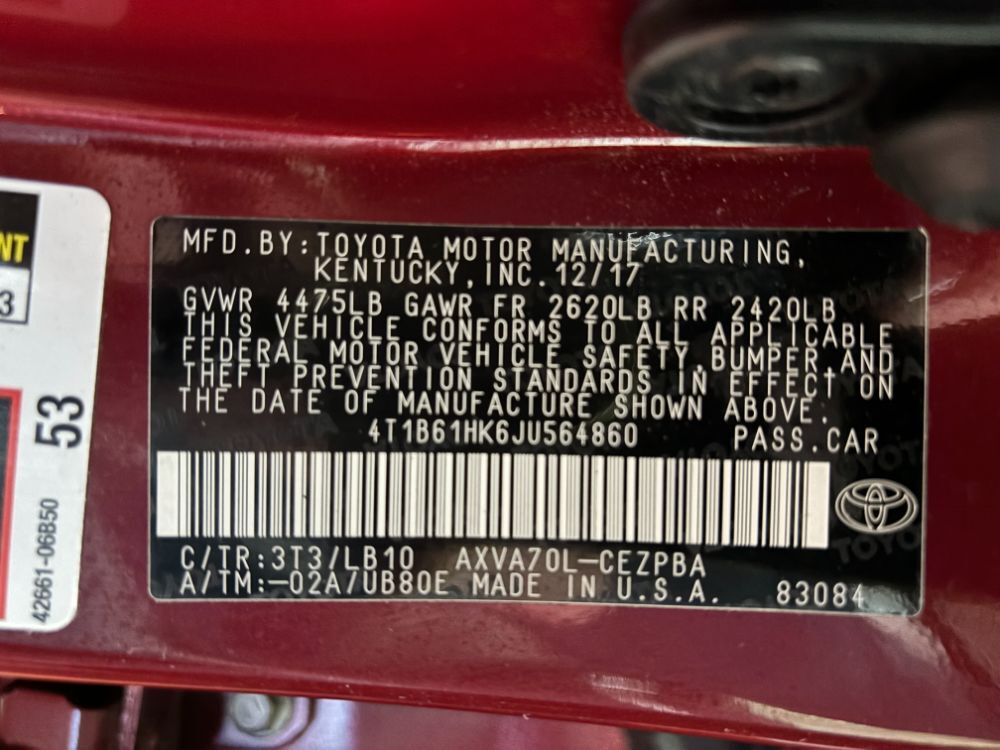 2018 Toyota Camry XSE Franklin OH
