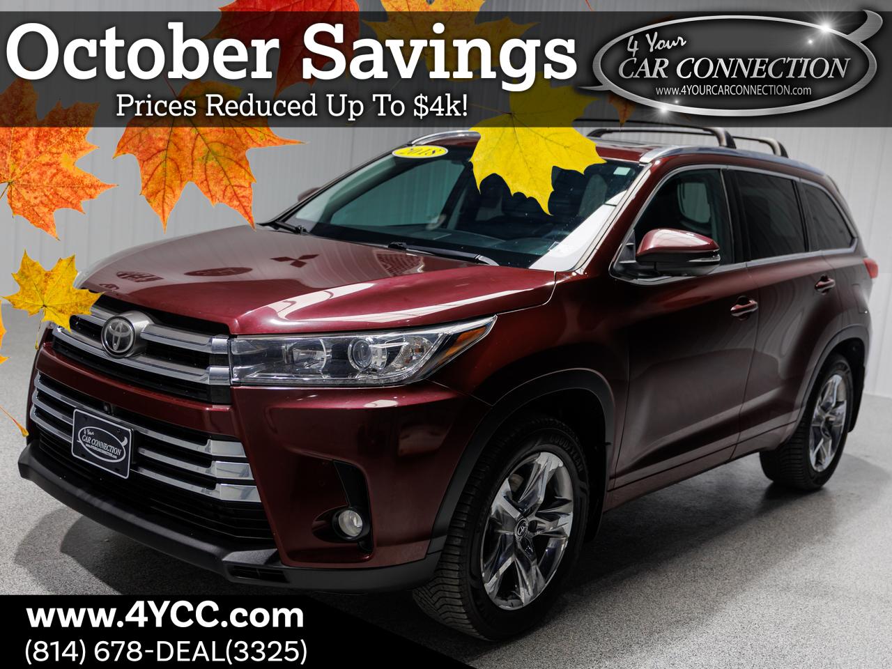 2018 Toyota Highlander Limited Platinum AWD 7-Passenger NAV Cranberry PA