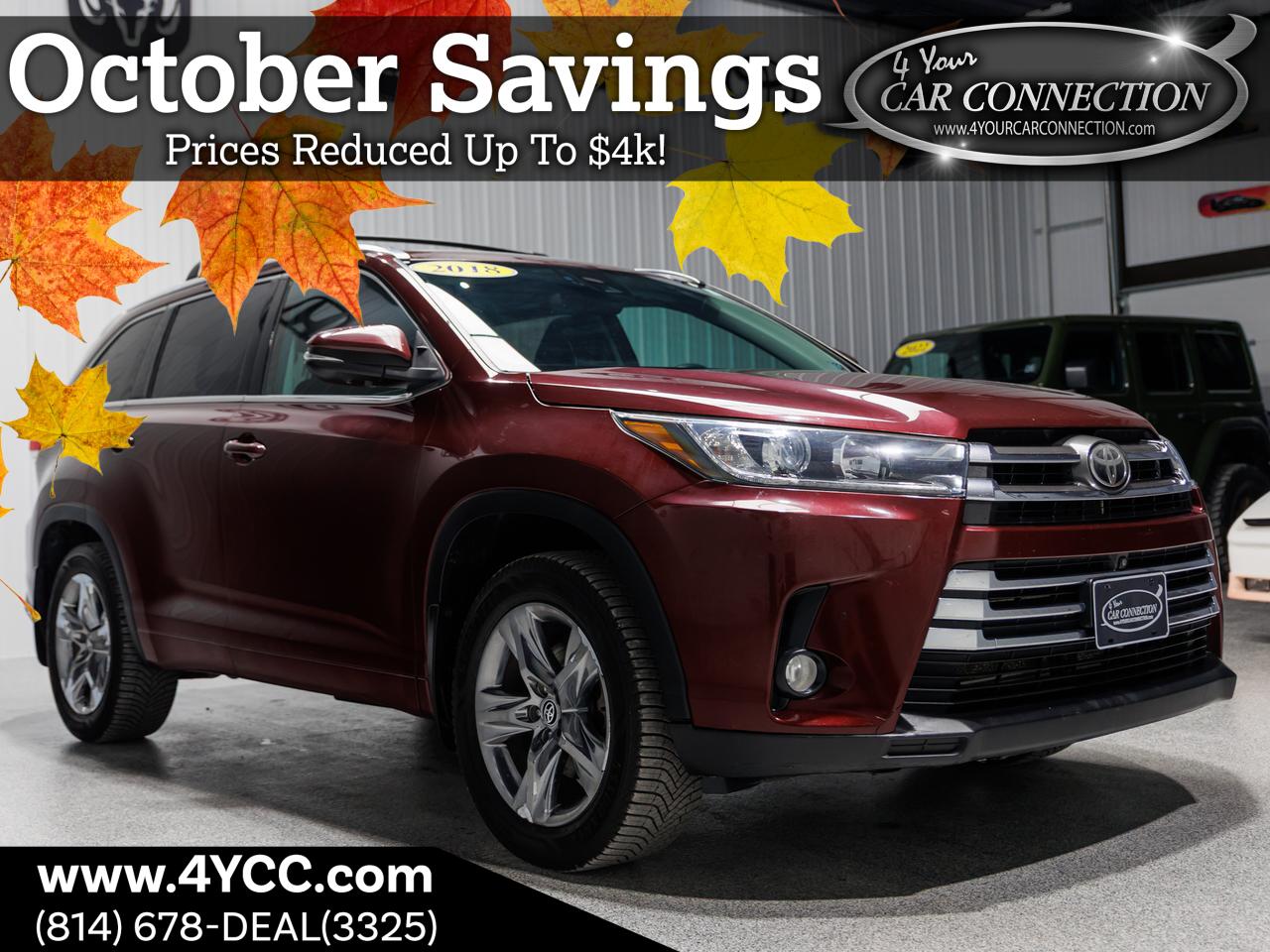 2018 Toyota Highlander Limited Platinum AWD 7-Passenger NAV Cranberry PA