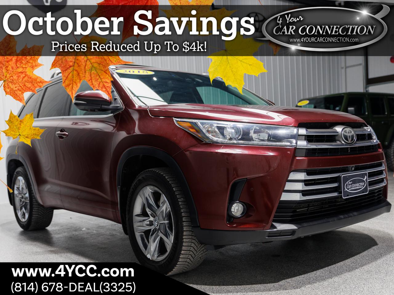 2018 Toyota Highlander Limited Platinum AWD 7-Passenger NAV Cranberry PA