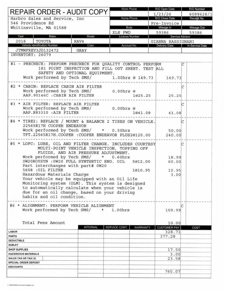 2018 Toyota RAV4 XLE - 1 OWNER - REGULAR OIL CHANGES Webster MA