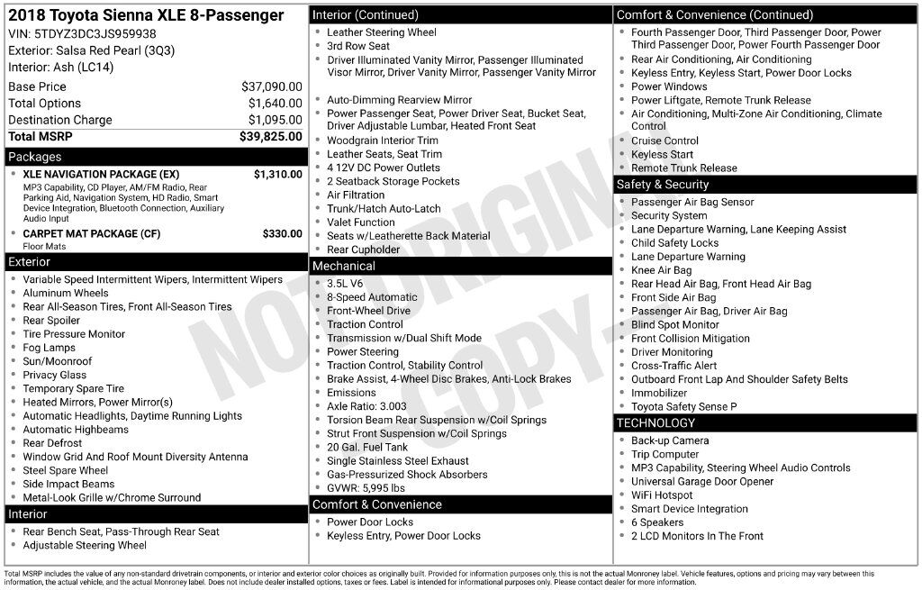 2018 Toyota Sienna XLE