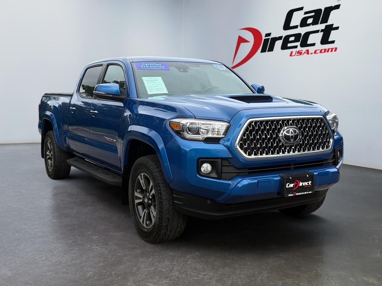 2018 Toyota Tacoma TRD Sport, RUNNING BOARDS, TOW PACKAGE, HARD TONNEAU COVER, BACKUP CAMERA WITH PARKING SENSORS, FORWARD COLLISION, LANE KEEP ASSIST, NAVIGATION, LOW MILEAGE, JUST 1 OWNER, CLEAN CARFAX, THIS TACOMA IS TAKE HOME READY!