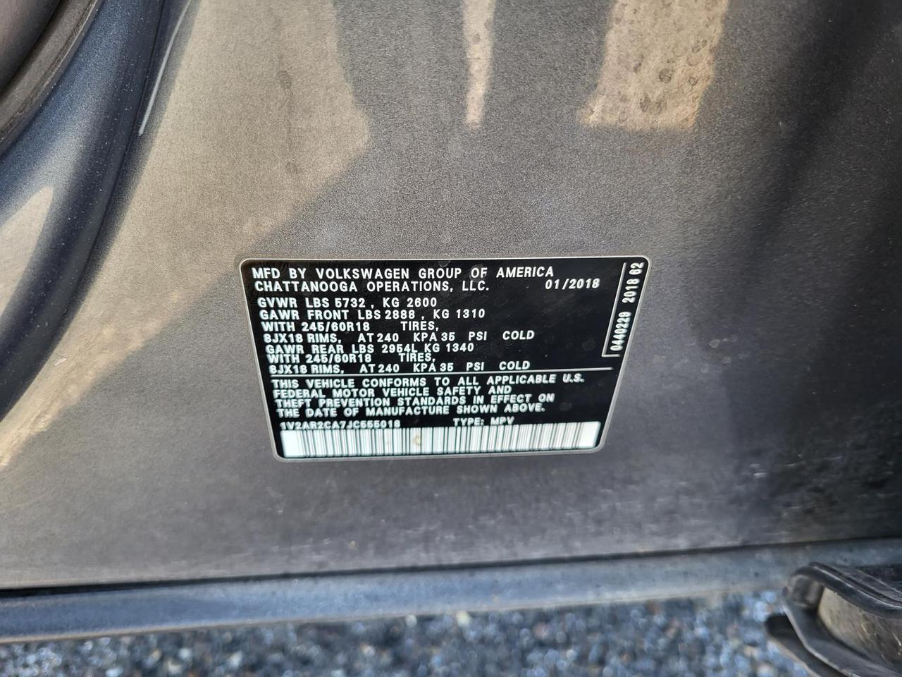 2018 Volkswagen Atlas 3.6L V6 S FWD Beeville TX