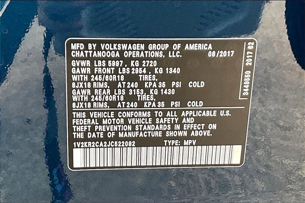 2018 Volkswagen Atlas 3.6L V6 SE OR