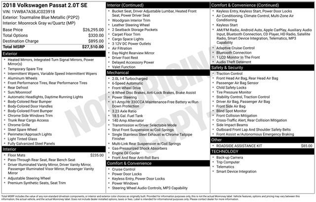 2018 Volkswagen Passat 2.0T SE Raleigh NC