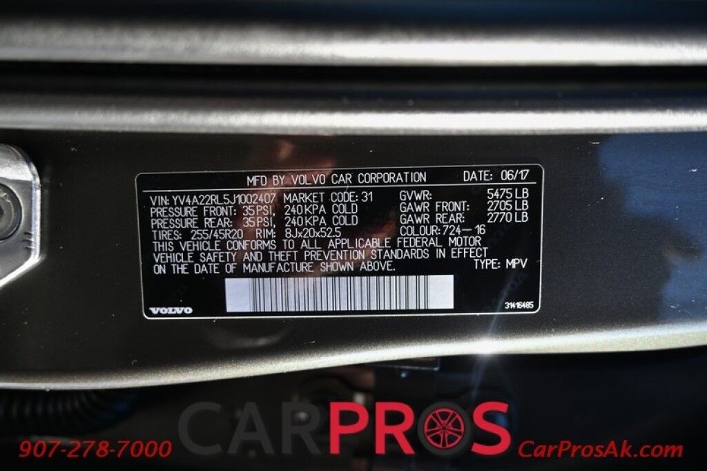 2018 Volvo XC60 T6 Inscription - AWD - Convenience & Advanced Pkg - Vision & Luxury Seat Pkg - Massaging Heated & Cooled Leather Seats - Heated Steering Wheel - Heated Rear Seats - Panoramic Sunroof - Bowers & Wilkins Speakers - Heads Up Display - Air Suspension Anchorage AK