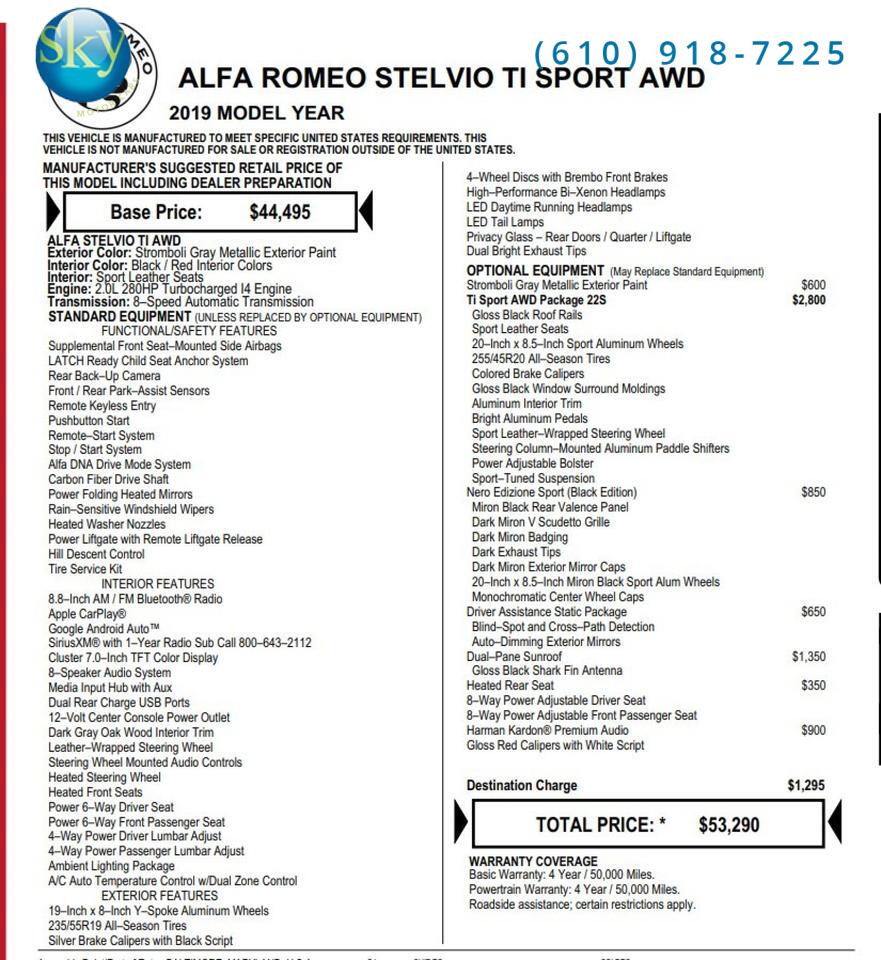 2019 Alfa Romeo Stelvio AWD Ti Sport