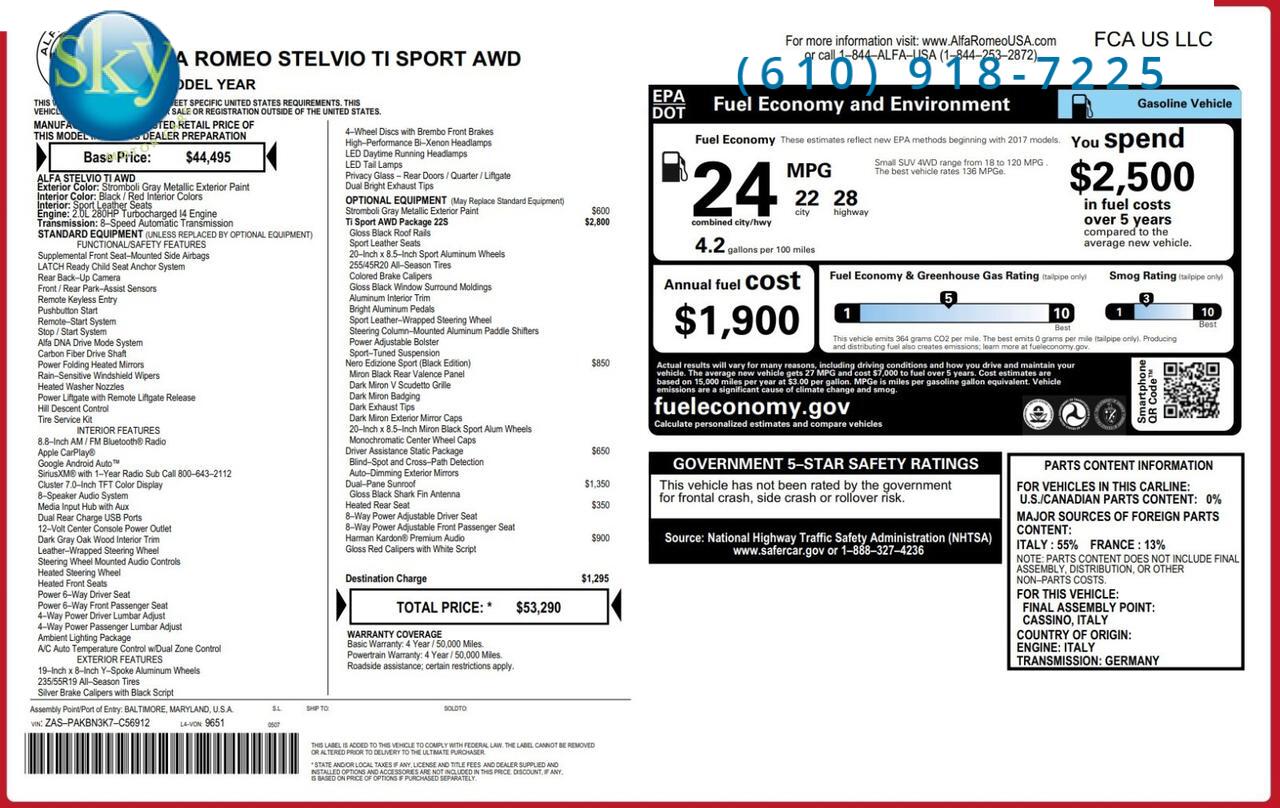 2019 Alfa Romeo Stelvio AWD Ti Sport