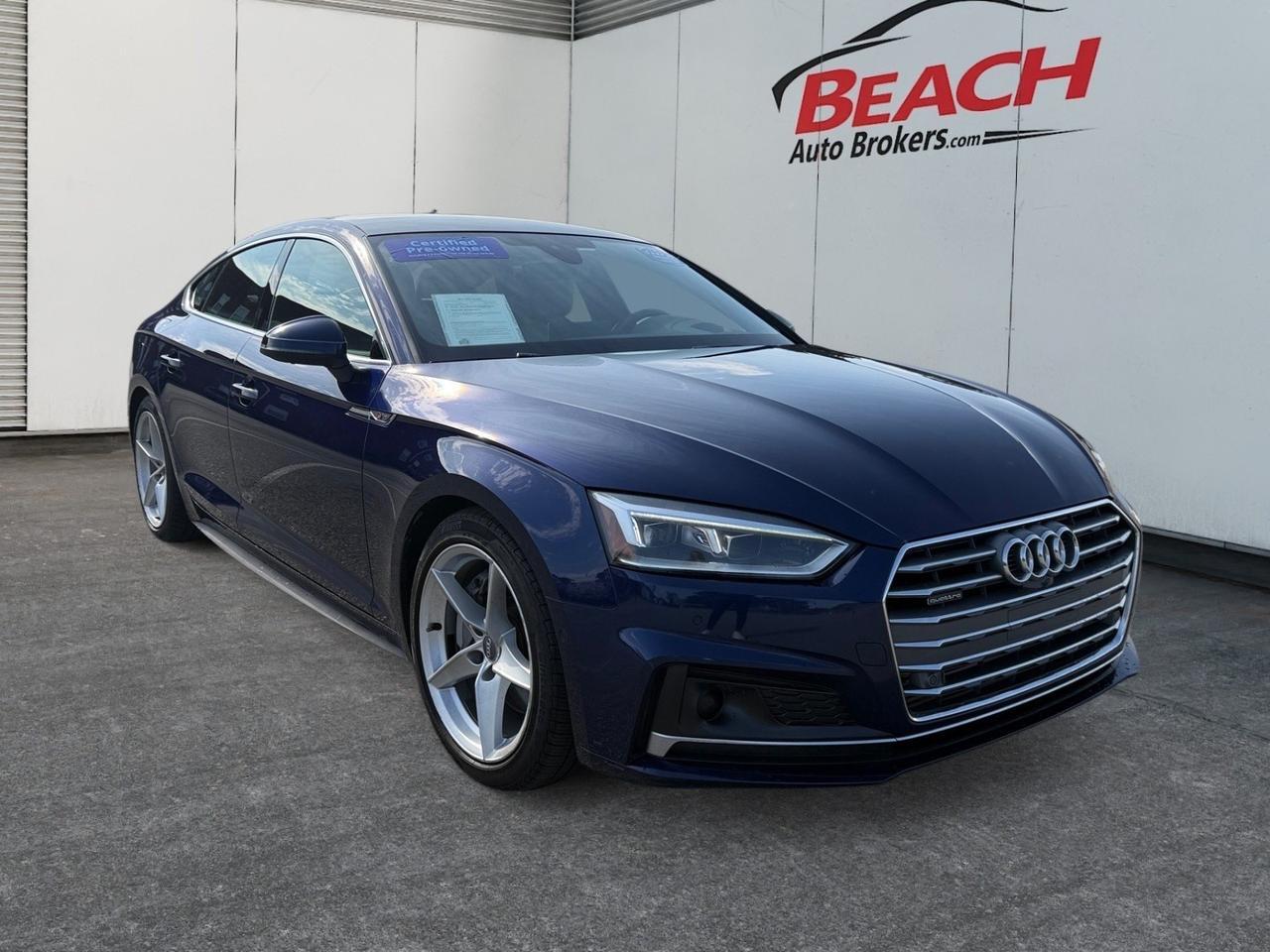2019 Audi A5 Sportback Prestige, HEATED/VENTILATED SEATS, HEATED REAR SEATS, APPLE CARPLAY/ANDROID AUTO, SUNROOF, UNIVERSAL GARAGE DOOR OPENER, HOTSPOT, REMOTE KEYLESS ENTRY, POWER MIRRORS, BANG & ULUFSEN SPEAKERS, BLUETOOTH, ONLY 1 OWNER!