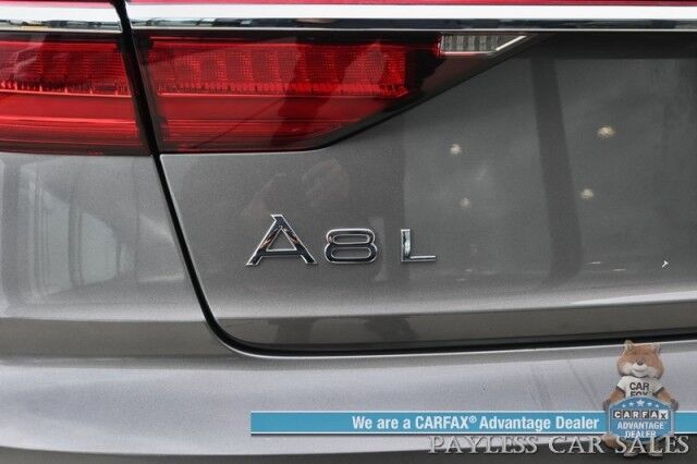 2019 Audi A8 L AWD / Luxury Pkg / Executive Pkg / Cold Weather Pkg / Driver Assist Pkg / Heated & Cooled Leather Seats / Heated Steering Wheel / Dual Sunroofs / NAV / HUD / Bang & Olufsen Speakers / 360 Cam / Low Miles Anchorage AK