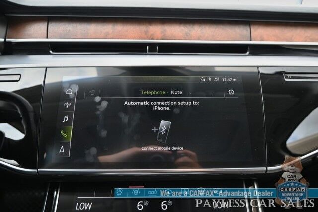 2019 Audi A8 L AWD / Luxury Pkg / Executive Pkg / Cold Weather Pkg / Driver Assist Pkg / Heated & Cooled Leather Seats / Heated Steering Wheel / Dual Sunroofs / NAV / HUD / Bang & Olufsen Speakers / 360 Cam / Low Miles Anchorage AK