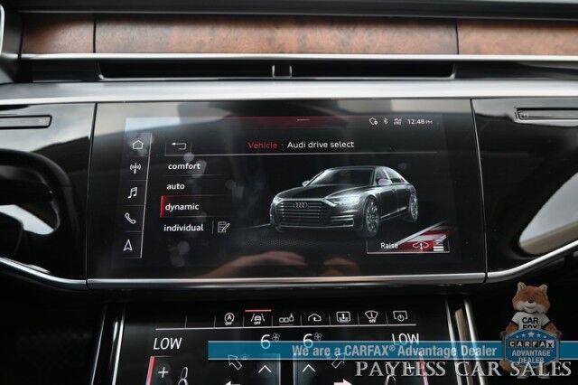 2019 Audi A8 L AWD / Luxury Pkg / Executive Pkg / Cold Weather Pkg / Driver Assist Pkg / Heated & Cooled Leather Seats / Heated Steering Wheel / Dual Sunroofs / NAV / HUD / Bang & Olufsen Speakers / 360 Cam / Low Miles Anchorage AK