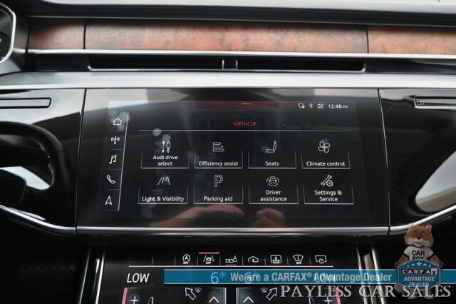 2019 Audi A8 L AWD / Luxury Pkg / Executive Pkg / Cold Weather Pkg / Driver Assist Pkg / Heated & Cooled Leather Seats / Heated Steering Wheel / Dual Sunroofs / NAV / HUD / Bang & Olufsen Speakers / 360 Cam / Low Miles Anchorage AK