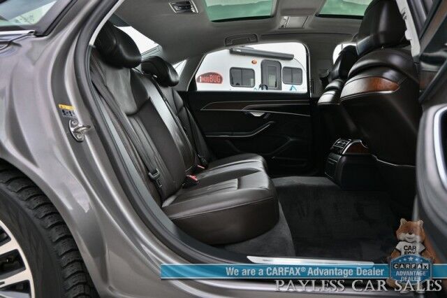 2019 Audi A8 L AWD / Luxury Pkg / Executive Pkg / Cold Weather Pkg / Driver Assist Pkg / Heated & Cooled Leather Seats / Heated Steering Wheel / Dual Sunroofs / NAV / HUD / Bang & Olufsen Speakers / 360 Cam / Low Miles Anchorage AK