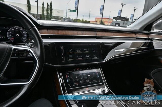 2019 Audi A8 L AWD / Luxury Pkg / Executive Pkg / Cold Weather Pkg / Driver Assist Pkg / Heated & Cooled Leather Seats / Heated Steering Wheel / Dual Sunroofs / NAV / HUD / Bang & Olufsen Speakers / 360 Cam / Low Miles Anchorage AK