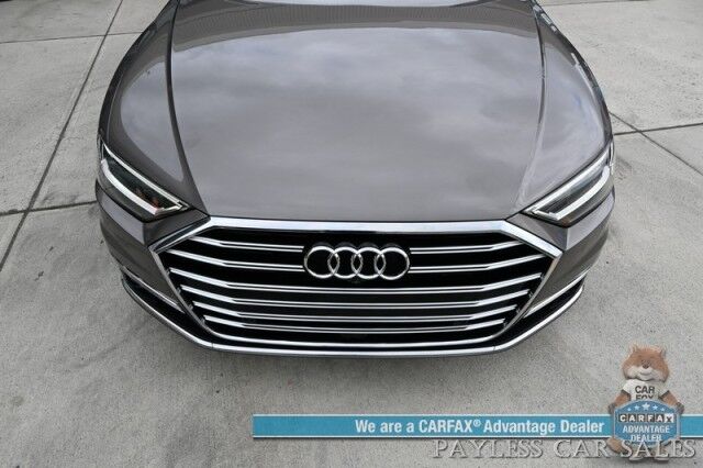 2019 Audi A8 L AWD / Luxury Pkg / Executive Pkg / Cold Weather Pkg / Driver Assist Pkg / Heated & Cooled Leather Seats / Heated Steering Wheel / Dual Sunroofs / NAV / HUD / Bang & Olufsen Speakers / 360 Cam / Low Miles Anchorage AK