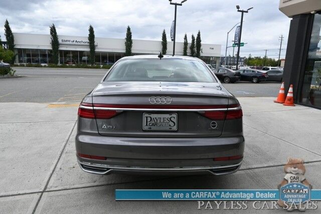 2019 Audi A8 L AWD / Luxury Pkg / Executive Pkg / Cold Weather Pkg / Driver Assist Pkg / Heated & Cooled Leather Seats / Heated Steering Wheel / Dual Sunroofs / NAV / HUD / Bang & Olufsen Speakers / 360 Cam / Low Miles Anchorage AK