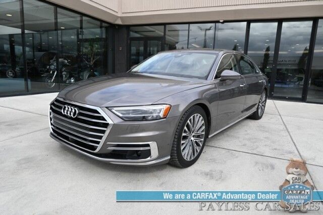 2019 Audi A8 L AWD / Luxury Pkg / Executive Pkg / Cold Weather Pkg / Driver Assist Pkg / Heated & Cooled Leather Seats / Heated Steering Wheel / Dual Sunroofs / NAV / HUD / Bang & Olufsen Speakers / 360 Cam / Low Miles