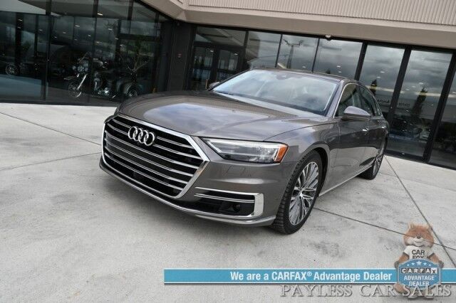 2019 Audi A8 L AWD / Luxury Pkg / Executive Pkg / Cold Weather Pkg / Driver Assist Pkg / Heated & Cooled Leather Seats / Heated Steering Wheel / Dual Sunroofs / NAV / HUD / Bang & Olufsen Speakers / 360 Cam / Low Miles Anchorage AK