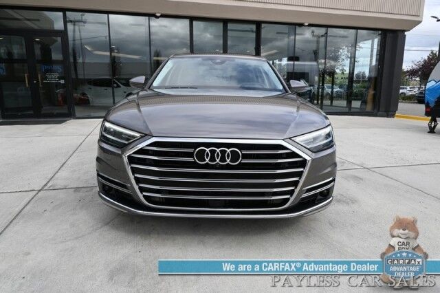 2019 Audi A8 L AWD / Luxury Pkg / Executive Pkg / Cold Weather Pkg / Driver Assist Pkg / Heated & Cooled Leather Seats / Heated Steering Wheel / Dual Sunroofs / NAV / HUD / Bang & Olufsen Speakers / 360 Cam / Low Miles Anchorage AK