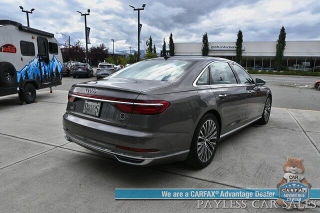 2019 Audi A8 L AWD / Luxury Pkg / Executive Pkg / Cold Weather Pkg / Driver Assist Pkg / Heated & Cooled Leather Seats / Heated Steering Wheel / Dual Sunroofs / NAV / HUD / Bang & Olufsen Speakers / 360 Cam / Low Miles Anchorage AK