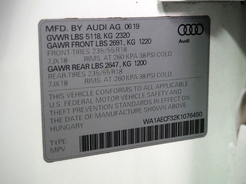 2019 Audi Q3 2.0 TFSI Premium Quattro *PANORAMA MOONROOF, BACKUP-CAMERA, COLOR TOUCHSCREEN, LEATHER, HEATED SEATS, POWER LIFTGATE, 18 INCH ALLOYS, BLUETOOTH PHONE & AUDIO Round Rock TX