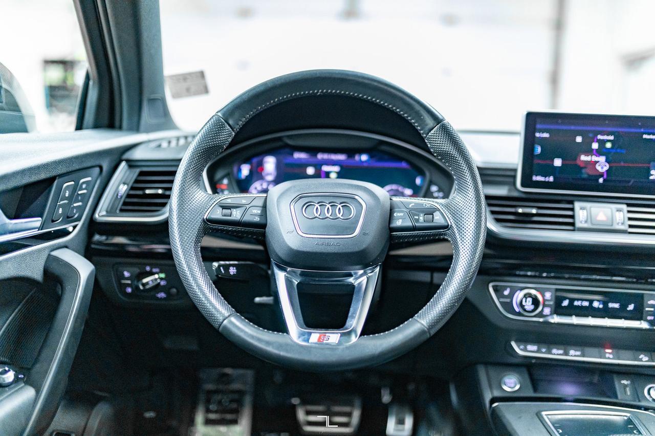 2019 Audi Q5 Quattro Technik S-Line Black Optics Leather Roof Nav Red Deer AB