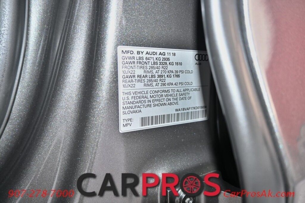 2019 Audi Q8 3.0L V6 - Premium Plus &amp; Driver Assistance Pkg - AWD - Leather Heated/Cooled Seats - 360&Acirc;&deg; Surround Camera - Bang &amp; Olufsen 3D Sound - Qi Wireless - NAV - Bluetooth - Pano Moonroof - Tow Pkg Anchorage AK