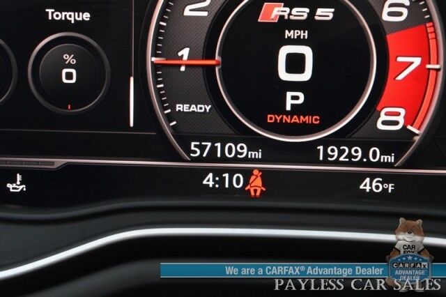 2019 Audi RS 5 Coupe / AWD / Dynamic Pkg / Black Optic Carbon Pkg / Auto Start / Power & Heated Leather Seats / Sunroof / NAV / Bang & Olufsen Speakers W/Morel Subwoofer / Blind Spot Alert / Apple CarPlay & Android Auto / 2nd Set of Wheels Anchorage AK