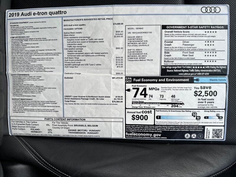 2019 Audi e-tron Premium Plus quattro AWD Arlington VA