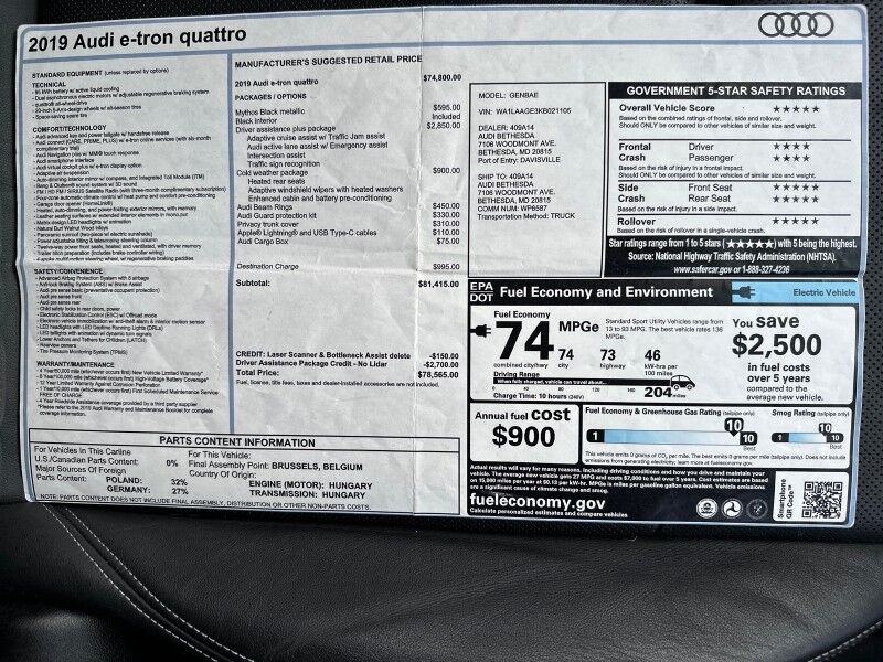 2019 Audi e-tron Premium Plus quattro AWD Arlington VA