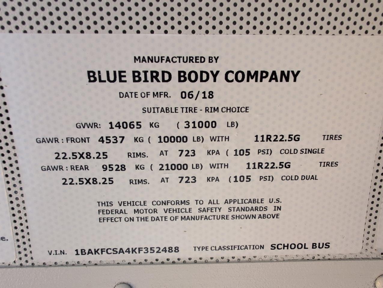 2019 BLUEBIRD BLUEBIRD Vision Johnstown NY